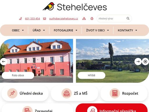 oficiální stránky obce stehelčeves