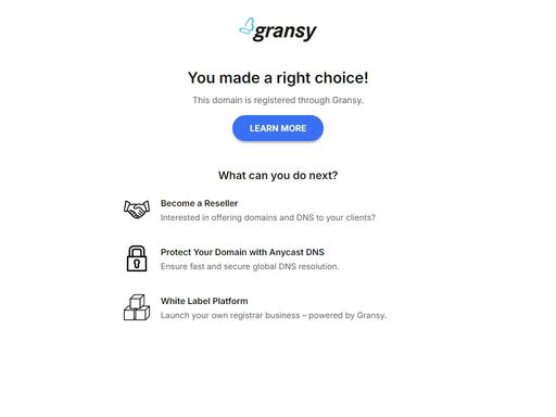 naši doménu opravy-hodin.cz spravuje registrátor regzone.cz na profesionálním hostingu od czechia.com. využijte jejich služeb stejně jako my a získáte skvělou parkovací stránku, špičkové technologické zázemí, nonstop podporu a mnoho dalších výhod.