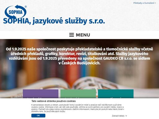 jazyková škola sophia v českých budějovicích má řadu let zkušeností s výukou jazyků i z technických oblastí.