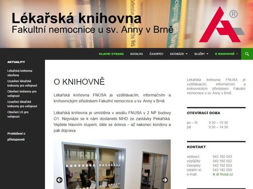web lékařské knihovny fakultní nemocnice u sv. anny v brně