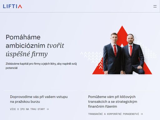 pomáháme ambiciózním tvořit úspěšné firmy. získáváme kapitál pro firmy a jejich lídry, aby naplnili svůj potenciál.