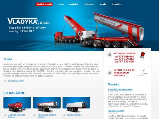 sklápěcí návěsy, přívěsy - prodej, servis - carnehl (vladyka, s.r.o.)