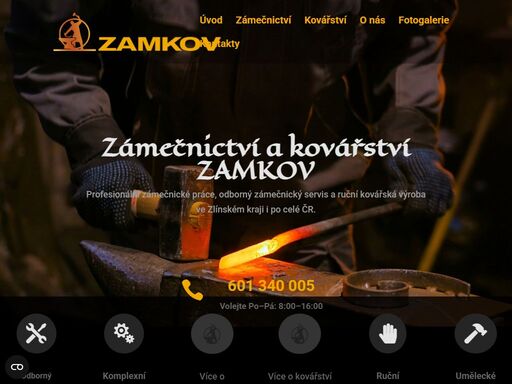 profesionální kovářské a zámečnické práce od návrhu až po montáž. kontaktujte zámečnictví & kovářství zamkov uh s.r.o jarošov u uherského hradiště.