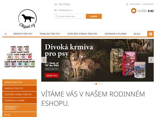 velmi kvalitní a špičková krmiva, pamlsky a doplňky pro psy od značek firstmate, essential foods, orijen, acana, belcando, bohemia pet food a dalších s osobním doručením po praze.