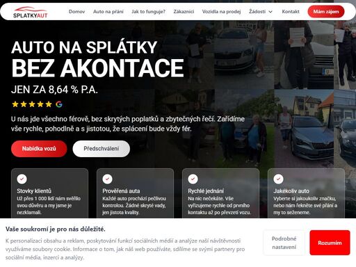 prodej aut na splátky bez akontace. pomůžeme vám získat auto i bez počáteční zálohy. financování dostupné i pro klienty, kteří v bance neuspěli. působíme v ústeckém kraji a po celé čr.