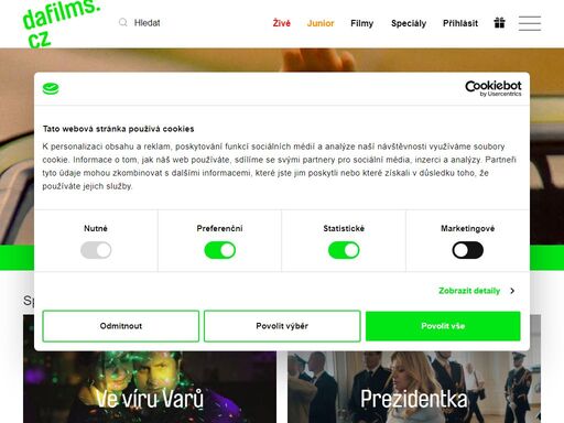 výběr z kvalitních filmů online. nejlepší filmy na jednom místě. dokumentární, hrané, animované i program pro děti