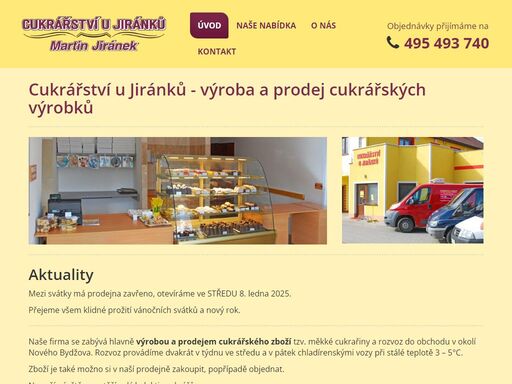 naše firma se zabývá hlavně výrobou a prodejem cukrářského zboží tzv. měkké cukrařiny a rozvoz do obchodu v okolí nového bydžova.