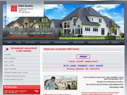 realitní kancelář m&h reality ve frýdlantě nad ostravicí nabízí a sprostředkuje zákazníkum prodej, pronájem a koupě nemovitostí, pomoc poi vyřizování půjček, hypoték, prohlídky nemovitostí