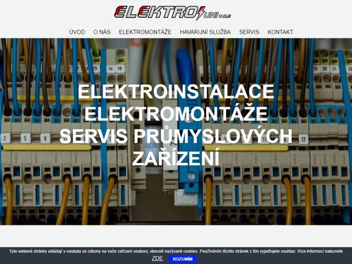společnost elektro uni provádí elektromontáže, elektroinstalace, servis elektrických zařízení a spotřebičů. prodáváme elektromateriál. provoz havarijní služby.