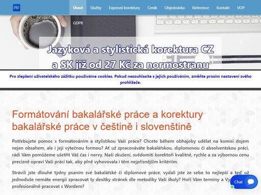 korektury bakalářské práce a formátování bakalářské práce pro vás zpracujeme včetně jejího tisku a vazby za zvýhodněných podmínek. zkontrolujeme za vás správné formátování bakalářských, seminárních, diplomových nebo disertačních prací.