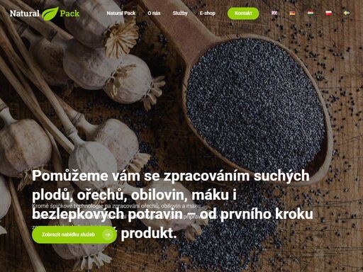 natural pack je partner pro dovozce i prodejce suchých plodů a majitele privátních značek. špičkové technologie na zpracování ořechů, obilovin a máku.