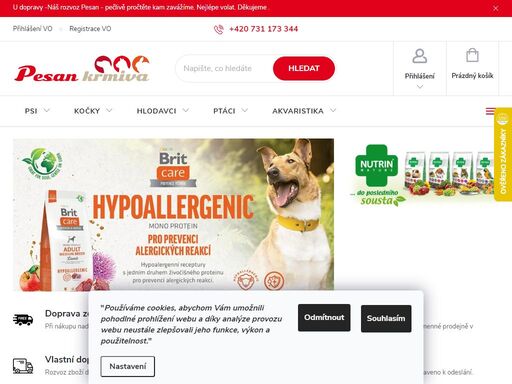 pesan-krmiva - velkoobchod a maloobchod krmiv, chovatelských potřeb, na našem eshopu naleznete kontakty na naše obchodní zástupce, nakoupíte vše potřebné pro chov psů, koček, hlodavců, ptáků a hospodářských zvířat. dále zde naleznete veškero chovatelské potřeby, krmiva, granule, antiparazitika, vodítka, postroje,…