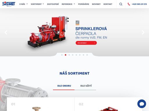 sigmet olomouc, čerpadla, vývěvy, hydročističe, elektromotory, speck, victaulic, börger