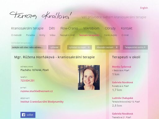 růžena horňáková v databázi kraniosakrálních terapeutů v čr.
