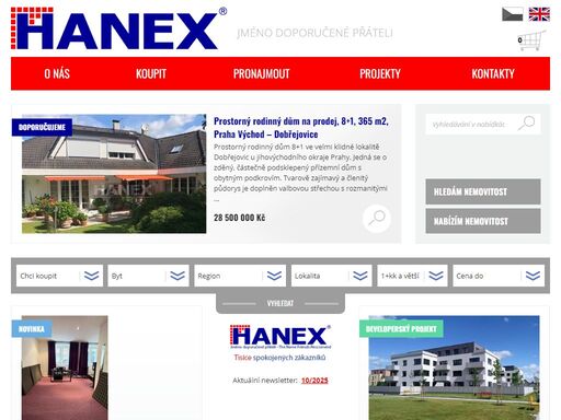 hanex group byl založen v roce 1996 a je přední realitní kanceláří v praze. své pozice firma dosáhla nejen díky kvalitě svých profesionálních a loajálních zaměstnanců, ale také filozofií a přístupem neustálé potřeby po dokonalosti.