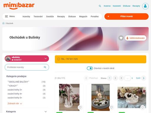 u prodejce ubulinky můžete koupit více jak 111 produktů značky modrý slon a dalších.