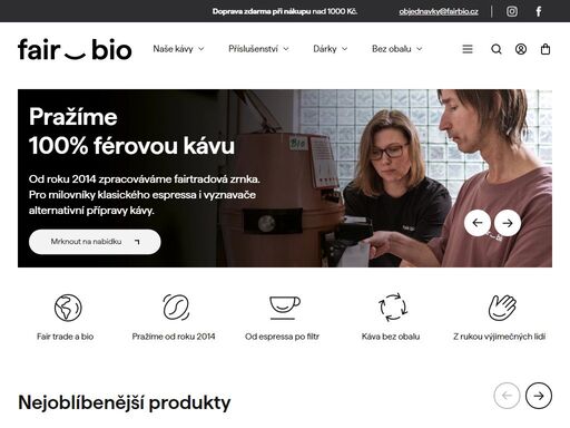 pražíme férovou kávu pro lidi i planetu s certifikací fairtrade a bio. naše káva je ručně balená lidmi se zdravotním znevýhodněním. podnikáme s vizí dlouhodobé udržitelnosti.
