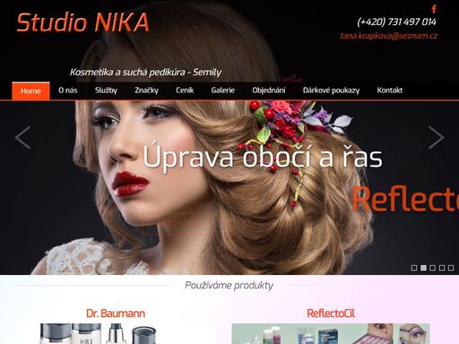 studio nika - semily nabízí kosmetické služby, epilaci voskem lycon (obočí, horní ret, brada, podpaží, ruce, lýtka), hloubkové čištění pleti, masáž obličeje a dekoltu.