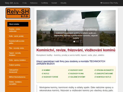 komplexní služby - komíny, prodej a servis kotlů, topení, voda, plyn, elektro