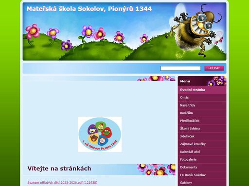 webové stránky mateřská škola sokolov, pionýrů 1344