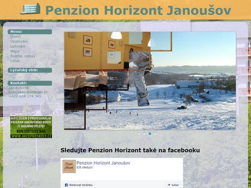 ubytování a lyžařský vlek v olomouckém kraji - penzion horizont janoušov.