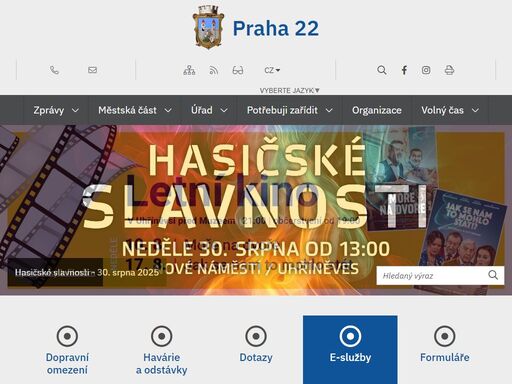 oficiální stránky městské části praha 22
