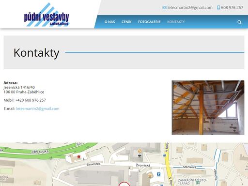 kontakty, půdní vestavby, plovoucí podlahy a minerální podhledy praha