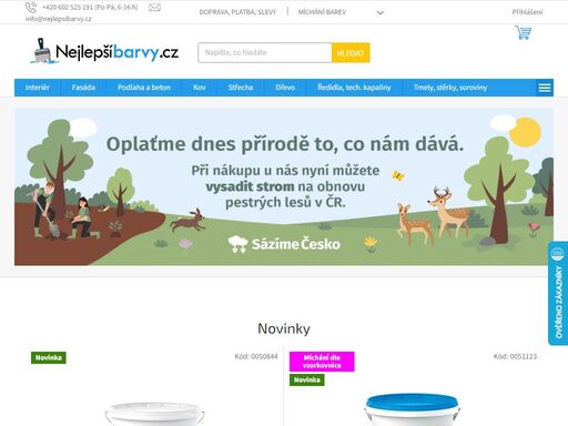 nabízíme širokou škálu barev - malířské, fasádní, na kov, dřevo a další včetně penetrací a příslušenství za nízké ceny s možností dopravy až domů.