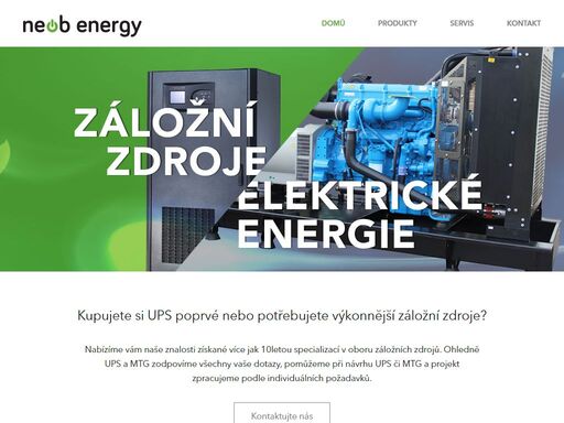 záložní zdroje elektrické energie.
