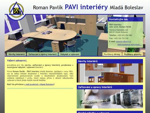 navrhování, zařizování a úpravy interiérů nejrůznějších typů a prodej nábytku i vybavení interiérů.