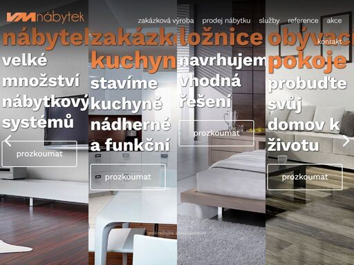 společnost vm-nábytek převede vaše sny a představy do reality. ke každému návrhu připravujeme vizualizace, kuchyně na míru, nábytek na míru.
