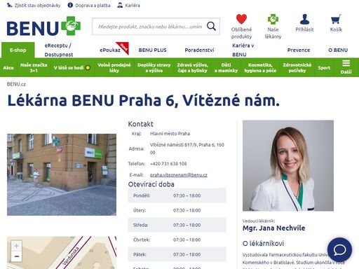 ?lékárna nabízí homeopatickou poradnu a je výdejním místem e-shopu. zaměřuje se na dětský sortiment, geriatrickou péči, speciální výživu a dermokosmetiku. ?