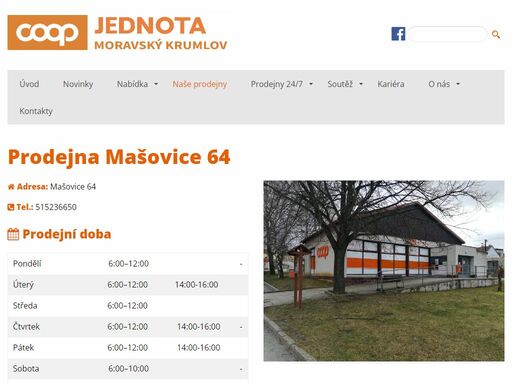coop, jednota, družstvo,členové, moravský krumlov,spotřební,nákup,prodej mašovice 64