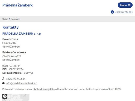 prádelna žamberk s.r.o nabízí praní a čištění mnoha druhů textilu a další doplňkové služby.