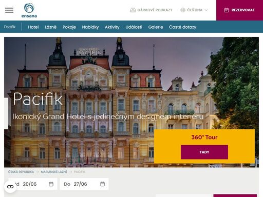 ? dokonalý lázeňský zážitek v působivém lázeňském a wellness hotelu pacifik ? vlastní zdroj minerální vody ? sofistikované lázeňské a wellness procedury ? přírodní léčivé prameny  ? pacifik  ? česká republika ? mariánské lázně ? ensana hotels ? rezervujte nyní! 