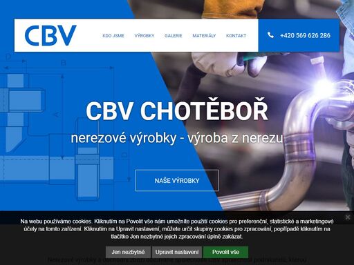 nerezové výrobky a obchodní zboží dodávané společností cbv společnost podnikatelů, kterou založili 30.11.1990 pánové coufal, | nerez-zamecnictvi.cz