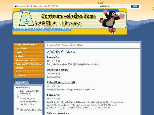centrum volného času arabela v liberci je občanské sdružení pro volnočasové aktivity dětí.