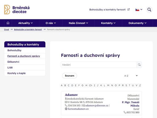 oficiální stránky biskupství brněnského