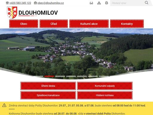 oficiální stránky obce dlouhomilov