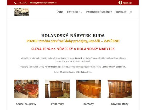 levný, stylový, masivní, použitý nábytek z holandska a německa. stoly, komody, skleníky, vitriny, příborníky, sedací soupravy, ložnice, bytové doplňky.