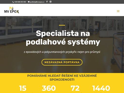 realizace podlah na bázi epoxidových a polyuretanových pryskyřic, včetně oprav výtluků, děr a nevyhovujících povrchů.