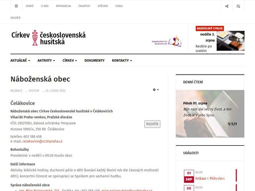 třetí největší křesťanská církev v české republice, oficiální stránky ústřední rady v praze
