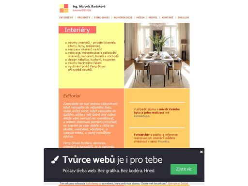 návrhy interiérů a kuchyní, feng-shuei - konzultace, numerologie - rozbory
