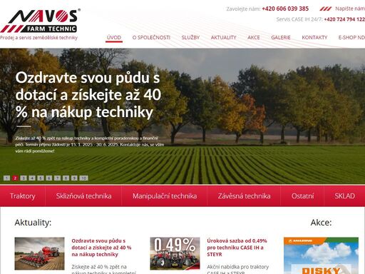 společnost navos farm technic s. r. o. , dceřiná společnost navos, a. s. , je dynamicky se rozvíjející firma zabývající se prodejem zemědělské techniky a