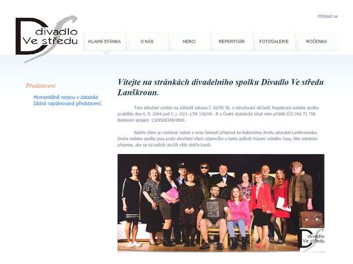 oficiální stránky divadelního ochotnického souboru 'divadlo ve středu' (dvs)