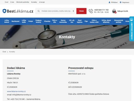 best-lekarna.cz internetová lékarna, v nabídce obchodu najdete léky, vitamíny, minerály, kosmetika, tablety, přípravky a mnoho dlašího.