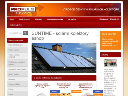 solární kolektory suntime eshop