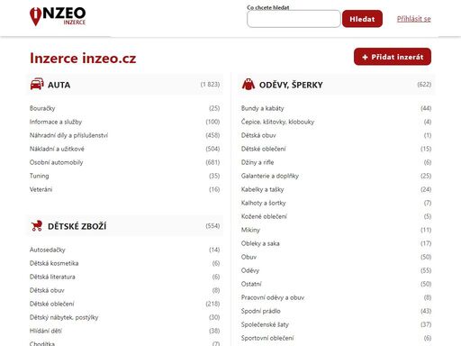 inzerce inzeo.cz je inzertní server (bazar) s desítkami tisíc inzerátů. svůj bezplatný inzerát vložíte snadno, rychle a zdarma. už za chvíli můžete nabízet svůj produkt, službu nebo nepotřebnou věc.