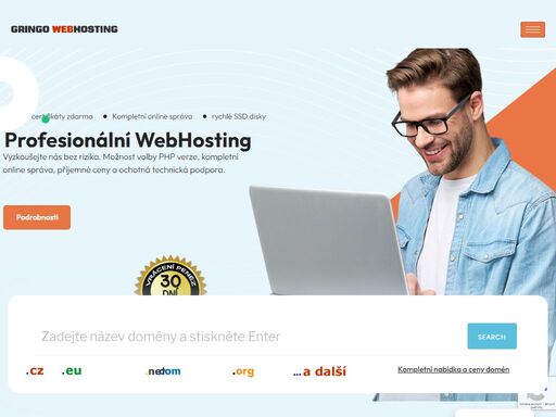 webhosting gringo.cz nabízí za 25 kč profesionální hosting bez rizika, registrace domén, stabilní služby a kvalitní technickou podporu.