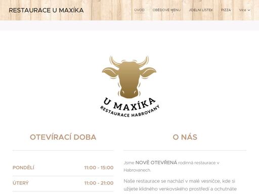 úvodní informace od restauraci u maxíka, habrovany.